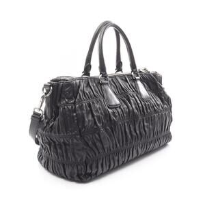 Prada Leather Handbag NAPPA Black GAUFRE